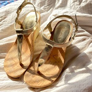 gold Ralph Lauren wedges.